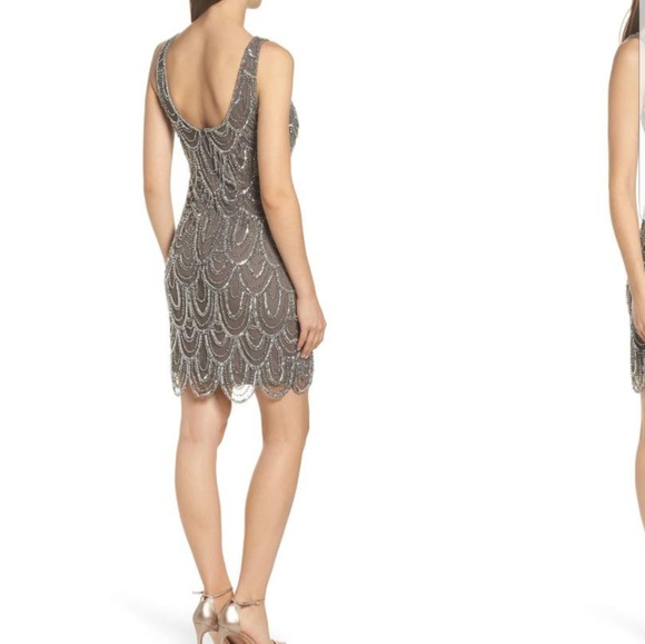 Pisarro Nights Beaded Seqiun Mesh Sheath Dress - Picture 8 of 8